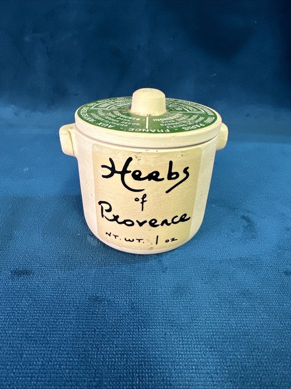 Herbes De Provence 1 oz Crock Jar France Approx. 3x3 Williams Sonoma EMPTY